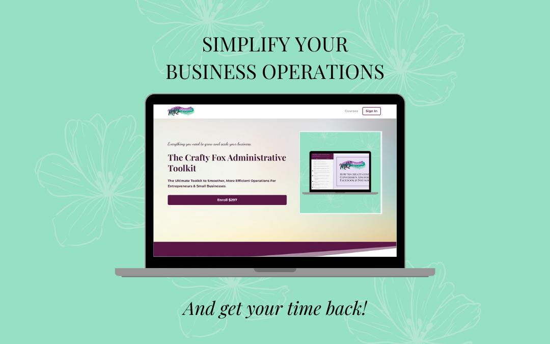 Brand image for The Crafty Fox Administrative Toolkit, a robust resource for entrepreneurs and small business to refine their systems and operations, and grow in a steady and sustainable way.